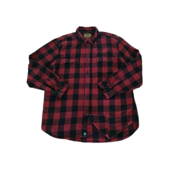 Outdoor Life Flannel Cotton Checker Plaid Button Up Long Sleeve Shirt XXLT Cabin - Picture 1 of 14